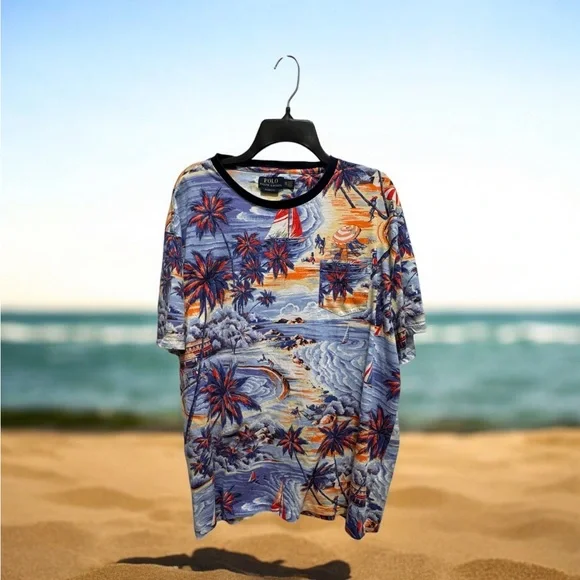 Polo Ralph Lauren size xxl Hawaiian tropical tee shirt - Picture 8 of 8